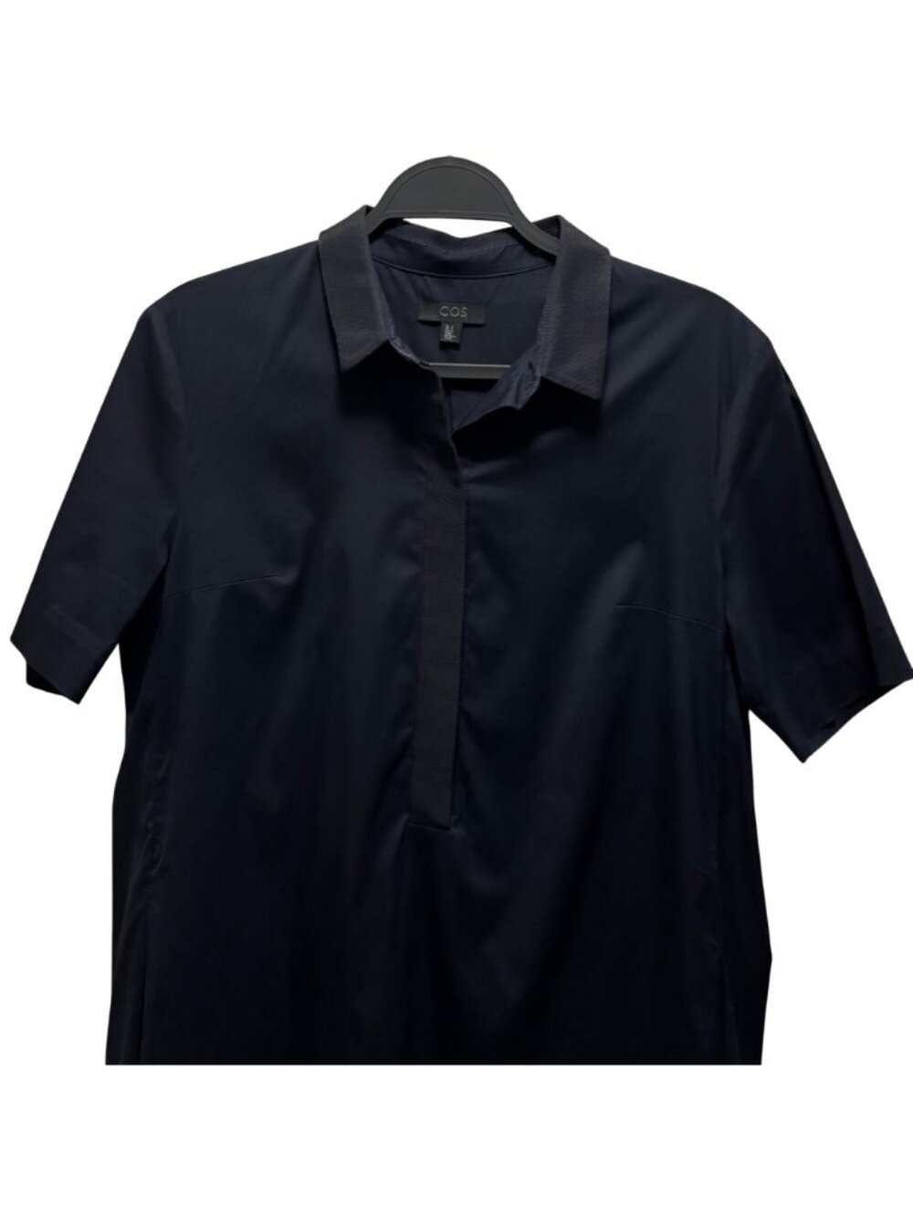 COS Navy Grosgrain detail shirt dress Size 8 - Picture 5 of 8